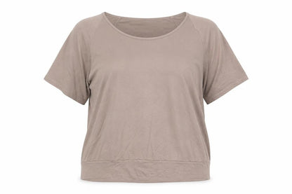 Sonsandar Women's Beige Basic T-Shirt, UK 18, Short Sleeve