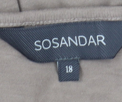 Sonsandar Women's Beige Basic T-Shirt, UK 18, Short Sleeve