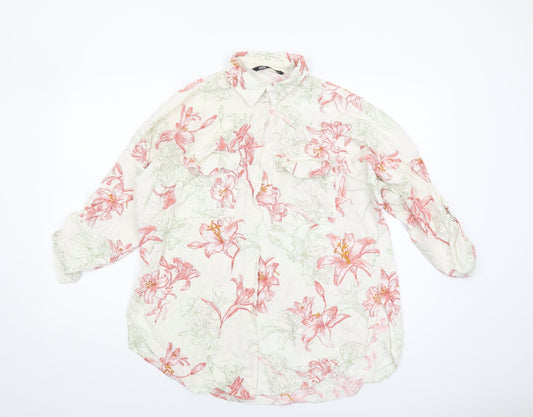 Zara Women's Multicoloured Floral Blouse UK 10
