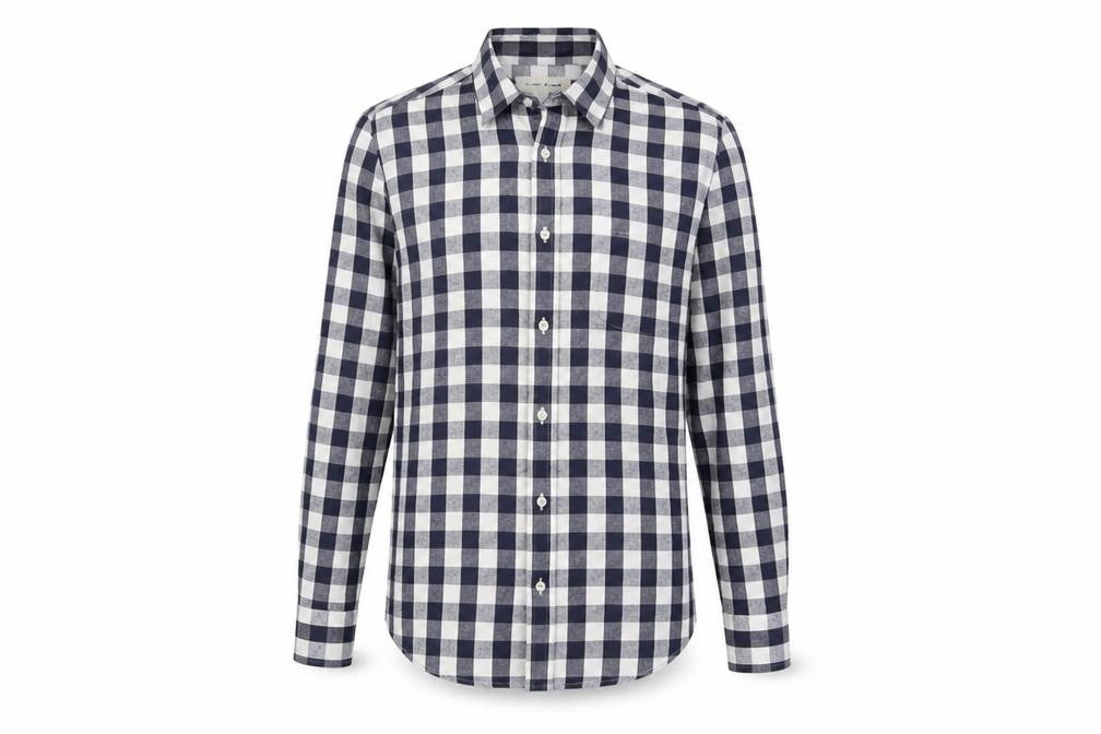 River Island Men's Blue Check L Casual Shirt