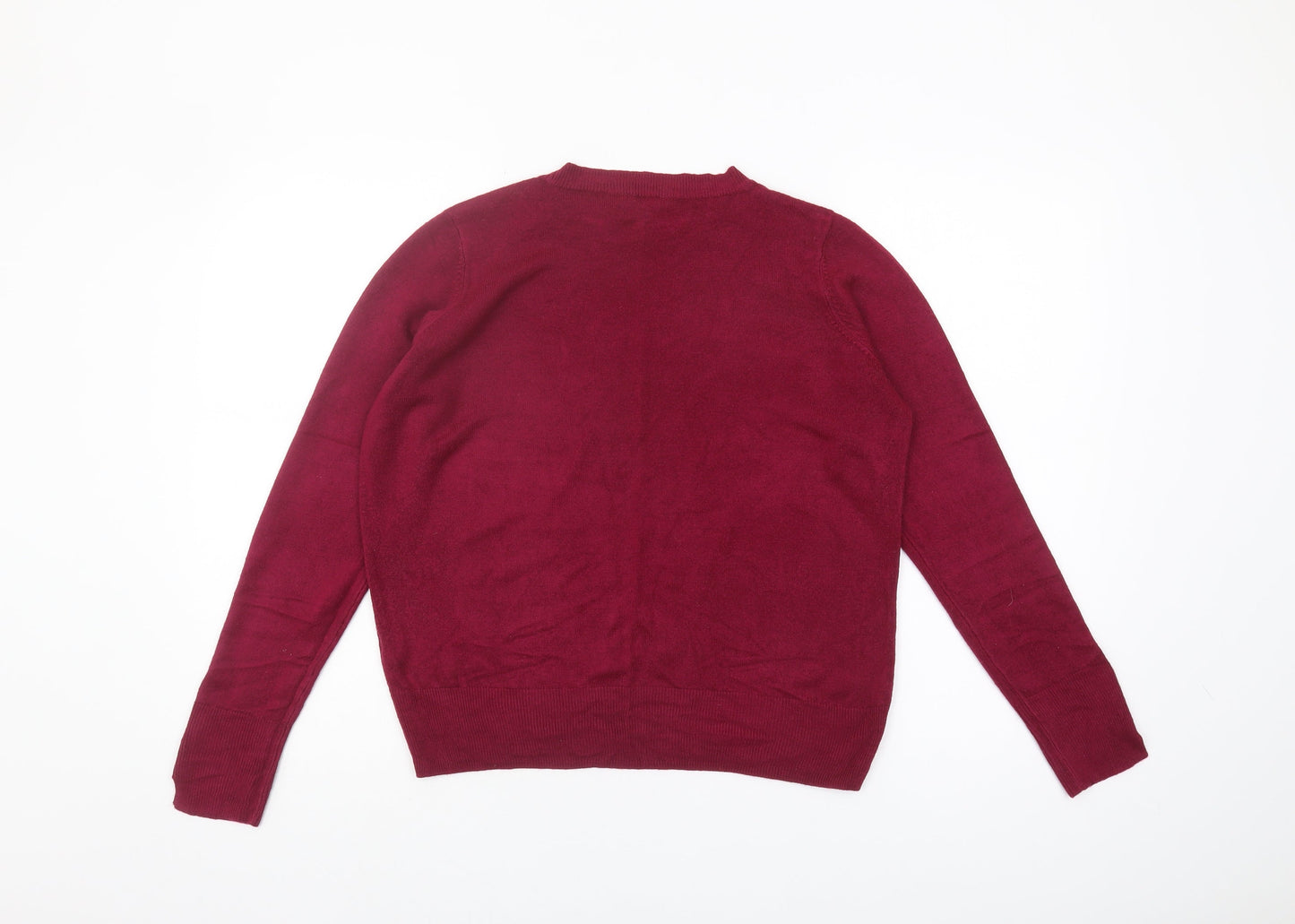 M&Co Women's Red Jumper Size 12 Buttons