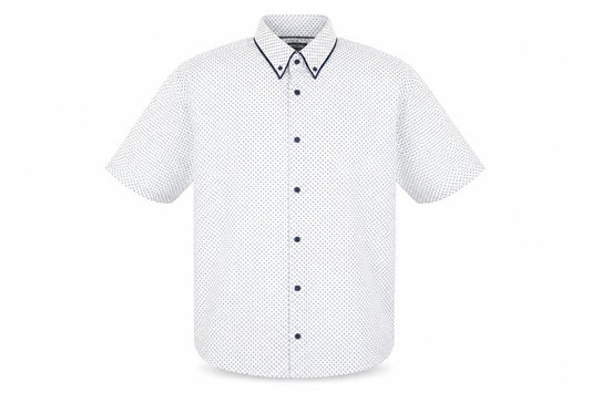Debenhams Men's White 2XL Short Sleeve Geometric Shirt