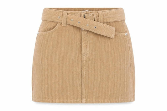 Topshop Women's Beige Short Corduroy Skirt Size 6
