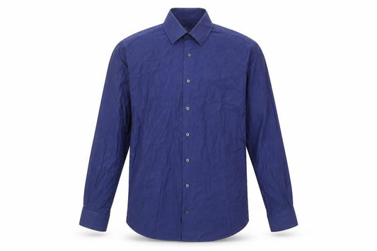 Marks & Spencer Men's Blue Long Sleeve Shirt 15.5 Slim Fit