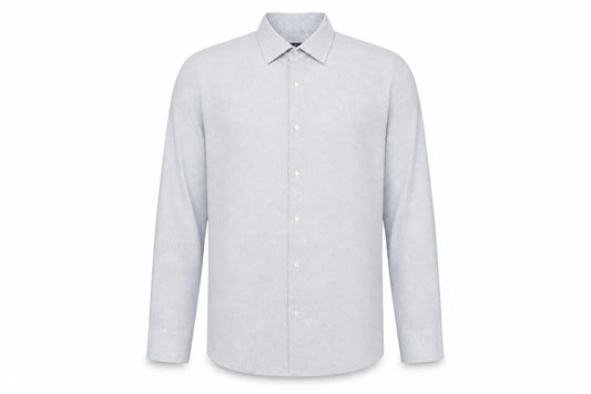 Next Men's White Geometric Slim Fit Shirt 16