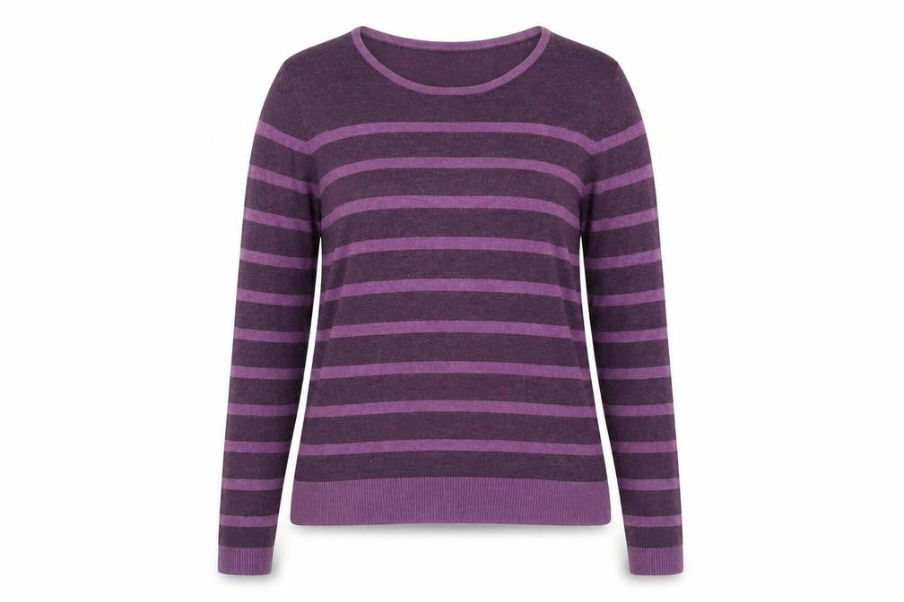 Viyella Women Purple Striped Jumper M