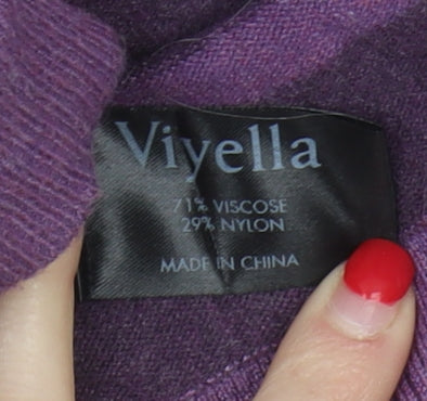 Viyella Women Purple Striped Jumper M
