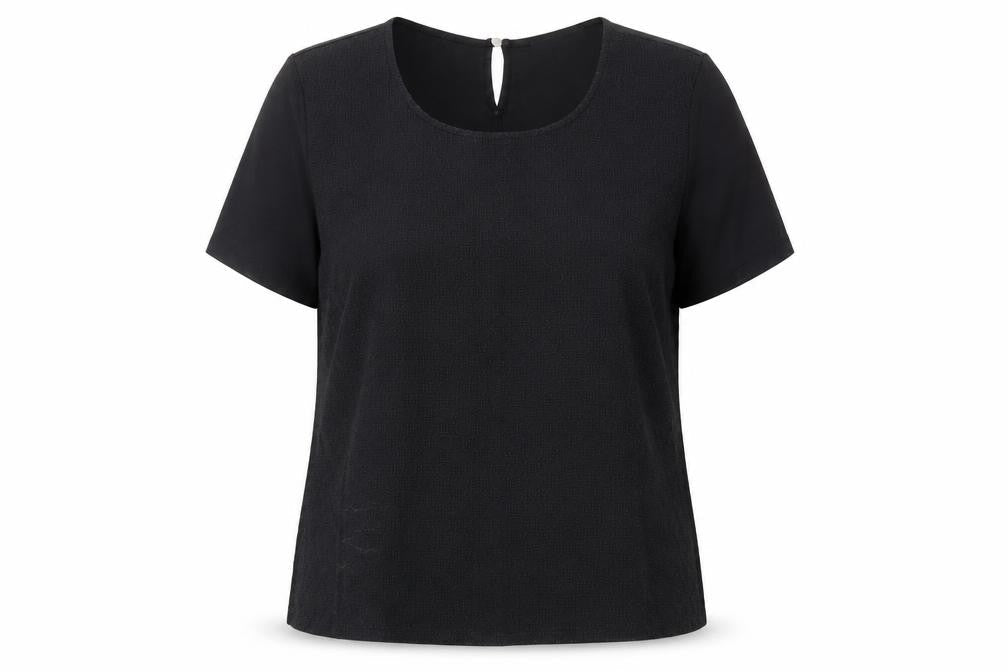 Laura Ashley Women's Black Blouse, Size 14, Classic Style