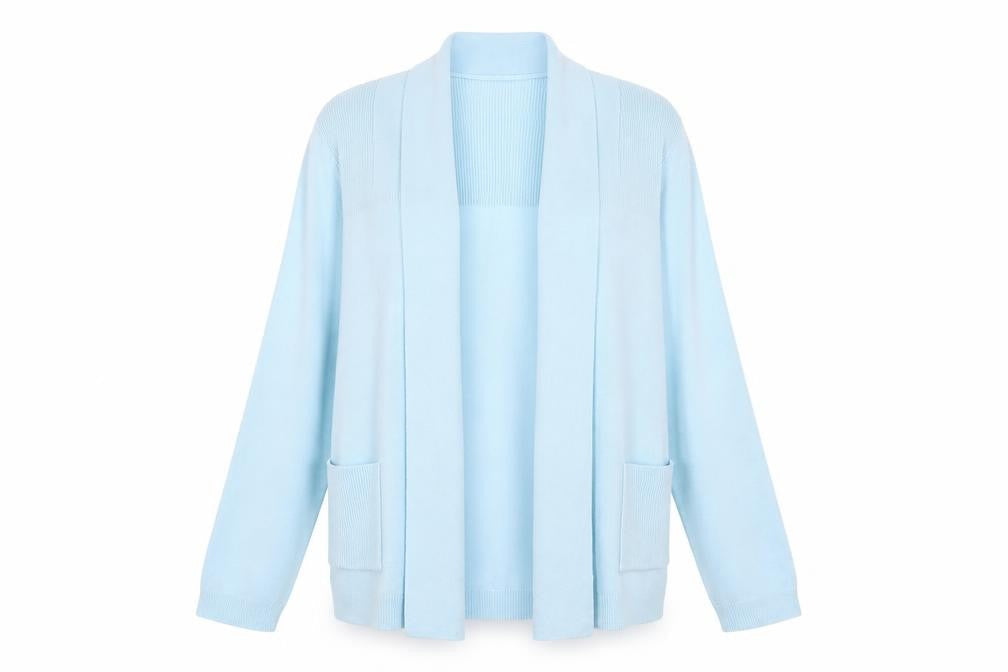 Honor Millburn Women's Blue Open Front Cardigan M
