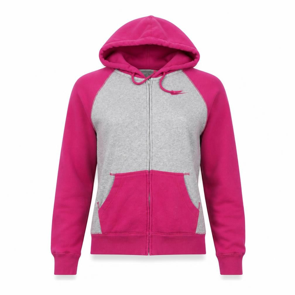 Nike Women's Grey Pink XS Full Zip Hoodie Activewear