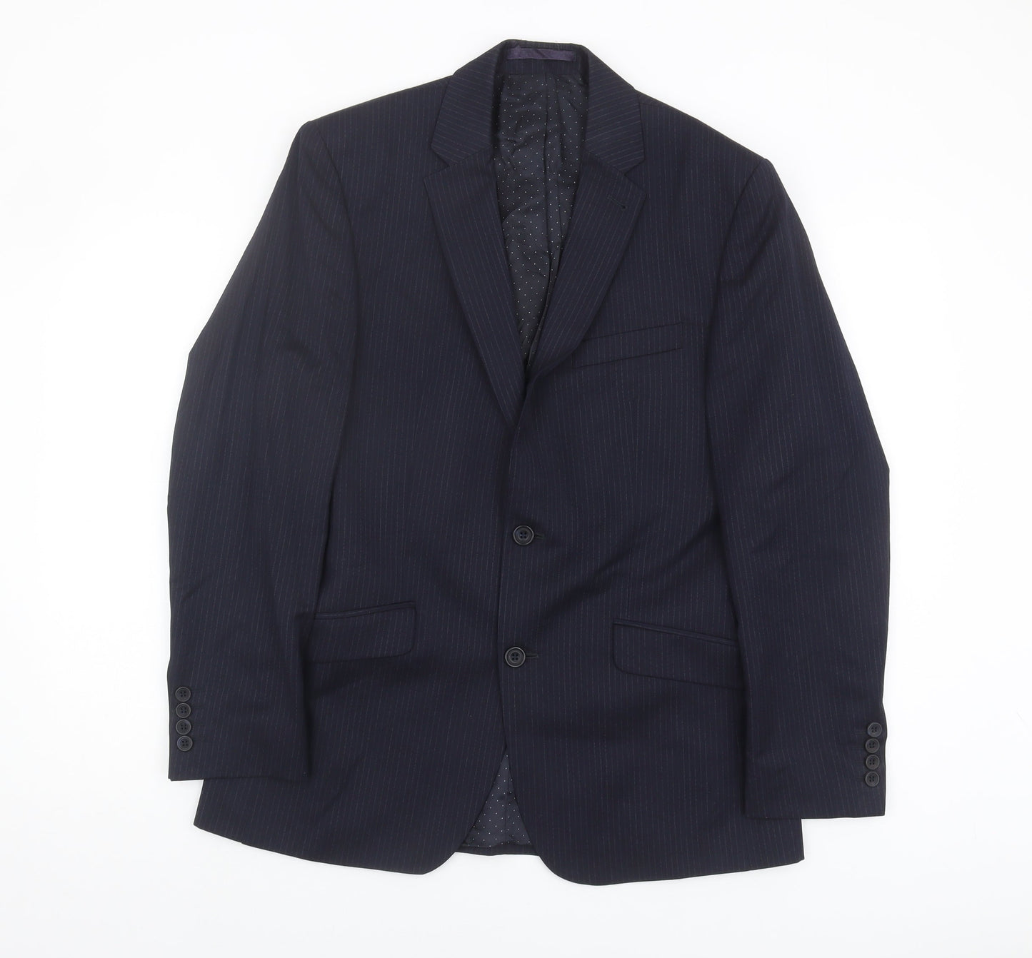 Jasper Conran Men's Blue Striped Suit Jacket, Size 38, Regular Fit