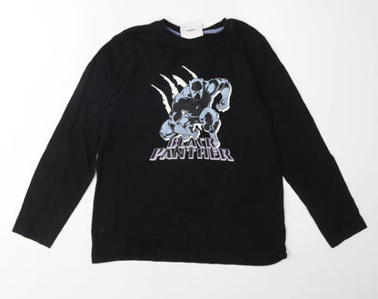 Preloved Marvel Boys Black Panther T-Shirt, Black, 10-11 Years, Pullover - Front