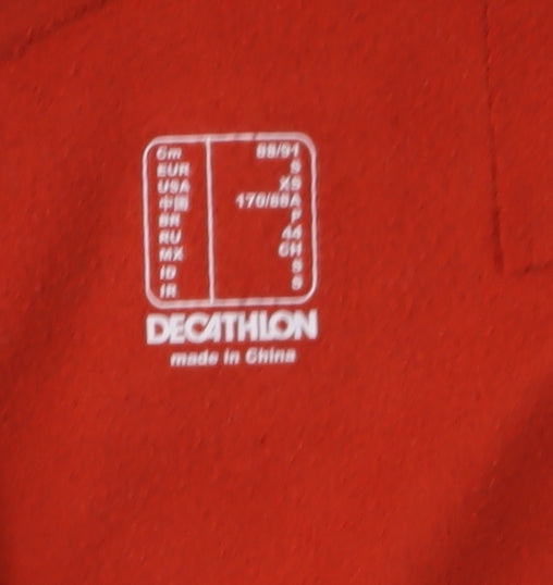 Decathlon Men's Red Full Zip Hoodie Size S