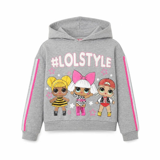LOL Surprise Girls Grey Hoodie 7-8 Years Pullover with Graphic