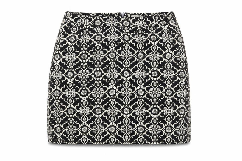 Monsoon Women's Black Geometric Knee-Length Pencil Skirt - Size 12