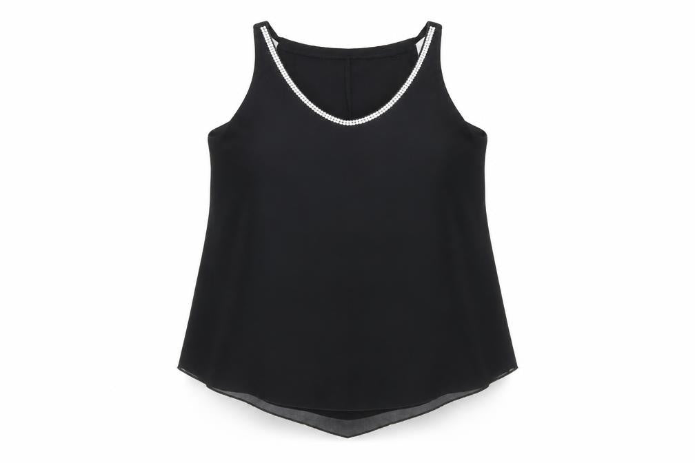 Quiz Women's Black Beaded Tank Top Size 16