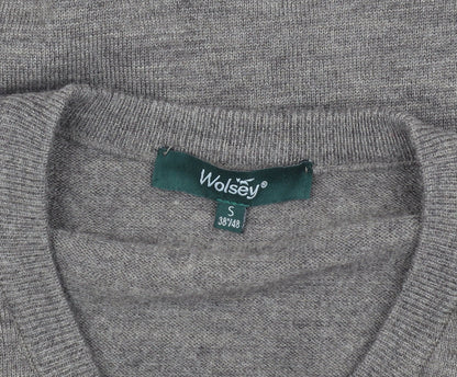 Wolsey Grey Wool V-Neck Pullover Men’s S