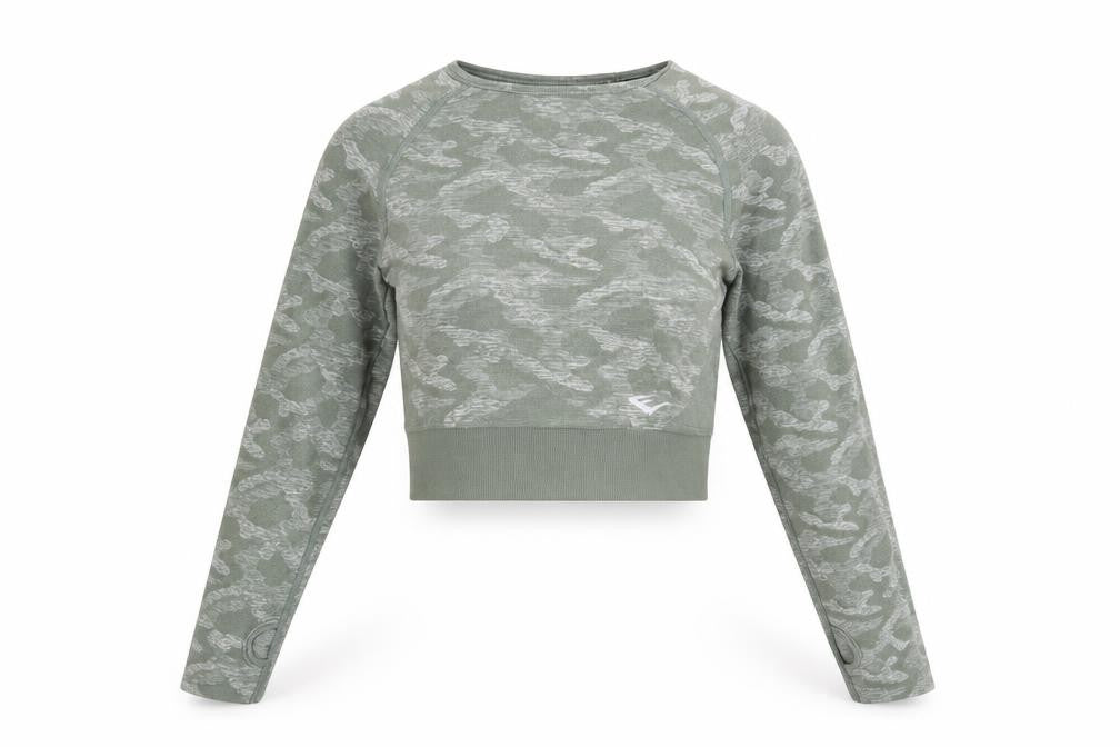 Everlast Women's Green Camouflage Crop Top Size 8