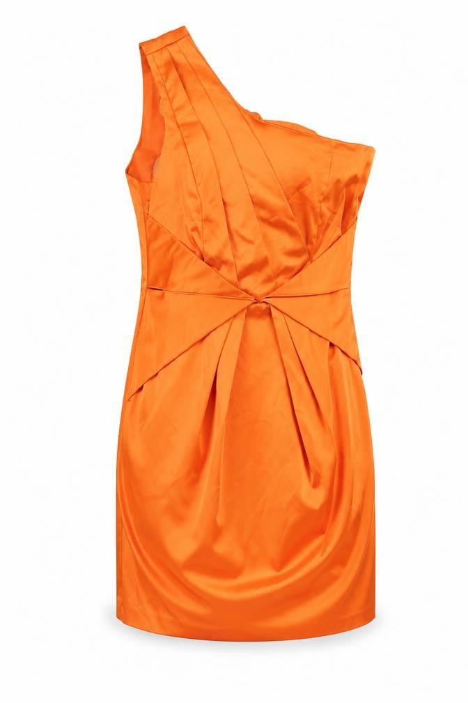 Diamond by Julien Macdonald Orange One Shoulder Dress Women Size 16