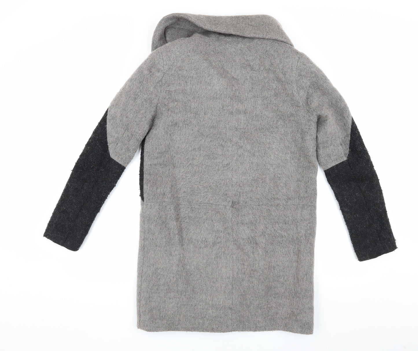 Label Lab Women's Grey Wool Coat Size 8 Mid-Length