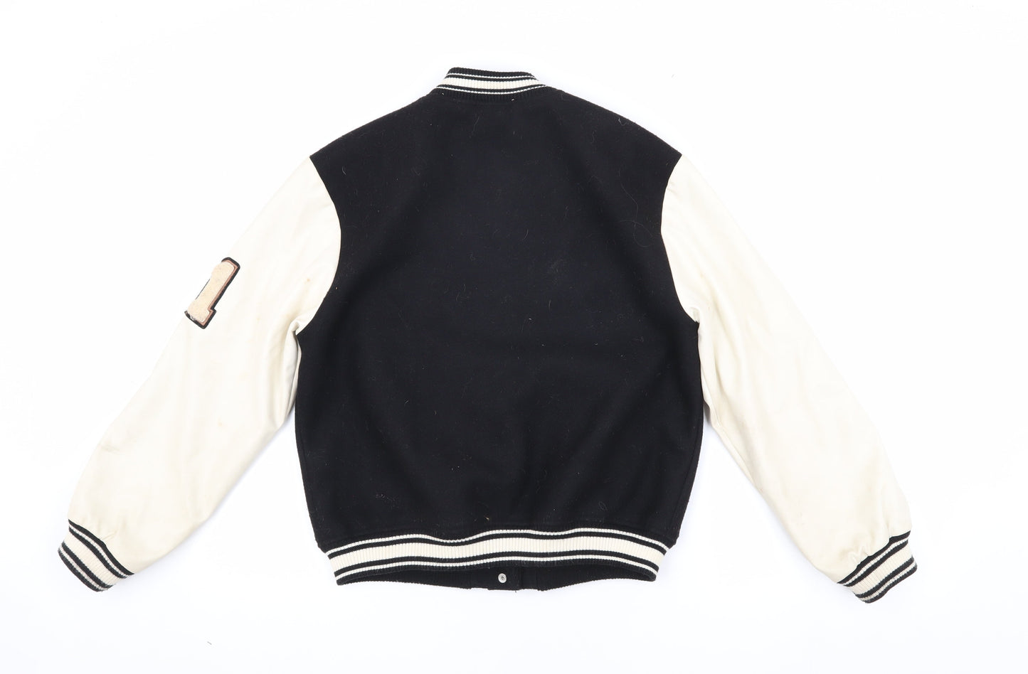H&M Girls Black Varsity Jacket, Size 9-10 Years