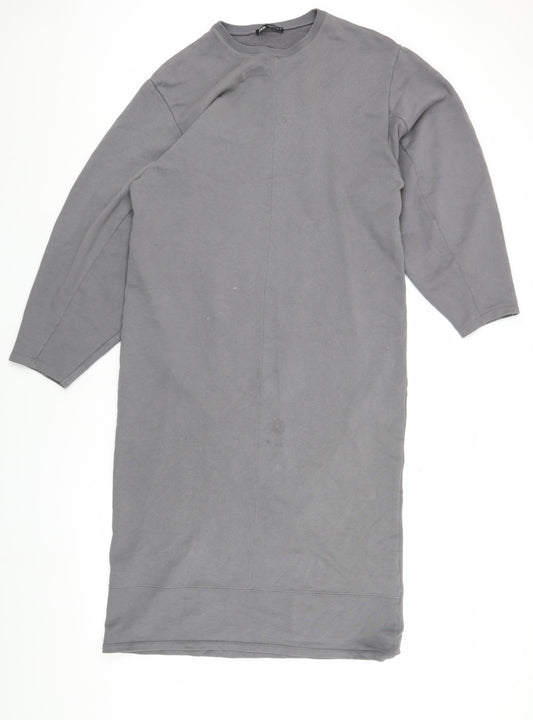 Zara Women’s Grey Long Sleeve Jersey Dress - M
