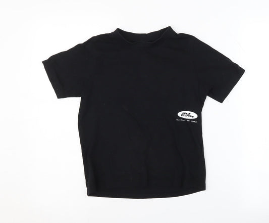 No Fear Boys Black T-Shirt, Size 7-8 Years, Cotton, Casual Wear