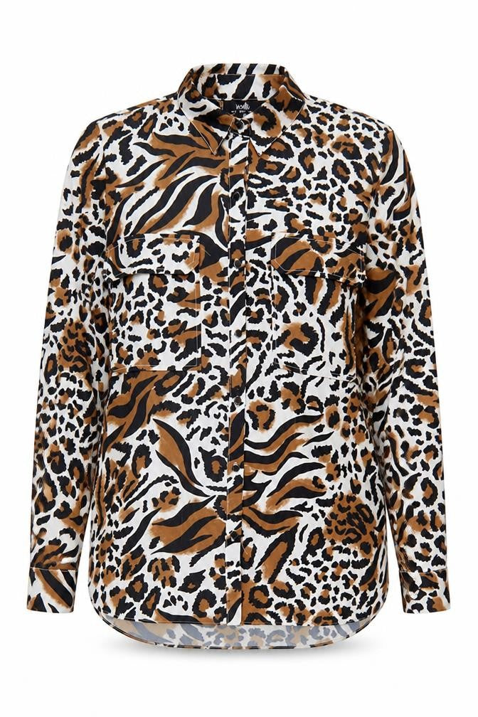 Wallis Women's Multicoloured Animal Print Button-Up Shirt