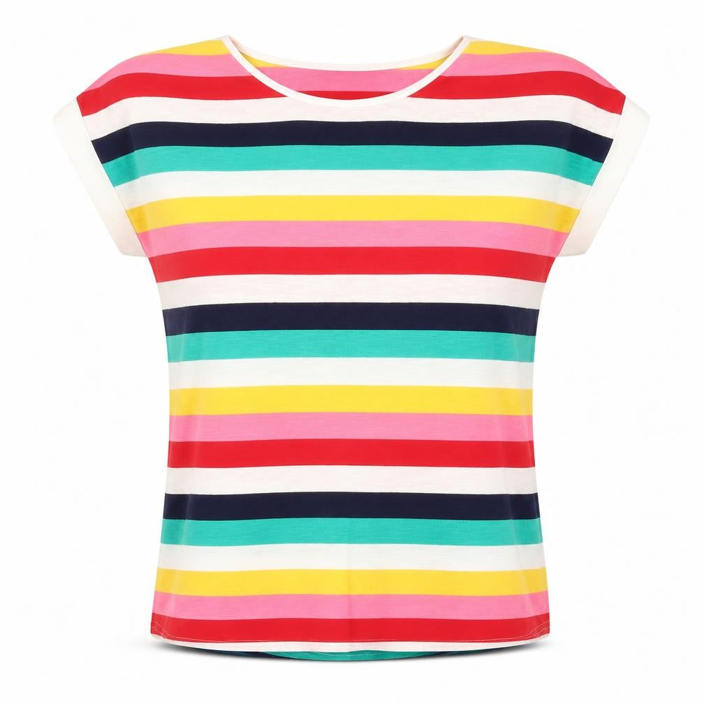 Oasis Women's Multicoloured Striped T-Shirt S