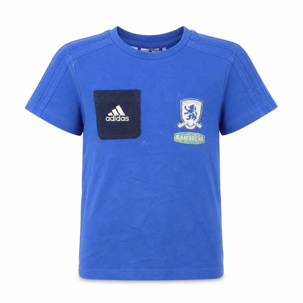Adidas Boys Blue Football T-Shirt, 5-6 Years, Pullover, Logo