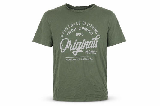 Jack & Jones Green Men's Graphic Tee L Cotton