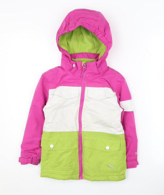 Trespass Girls Pink Parka Jacket 3-4 Years Waterproof