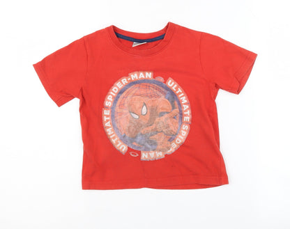 Preloved Marvel Boys Red Spider-Man T-Shirt 3-4 Years - Front