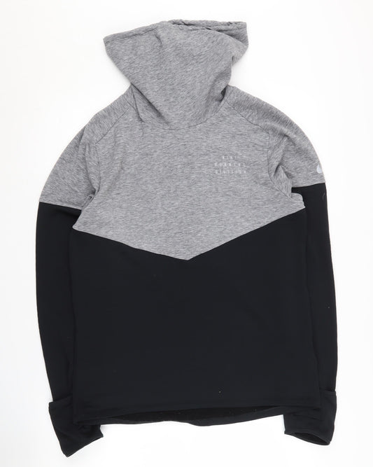 Nike Men's Grey Therma-Fit Hoodie, Size S, Running