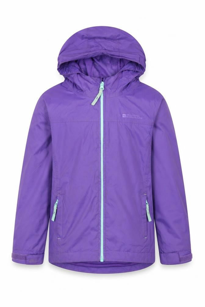 Mountain Warehouse Girls Purple Waterproof Rain Coat 7-8