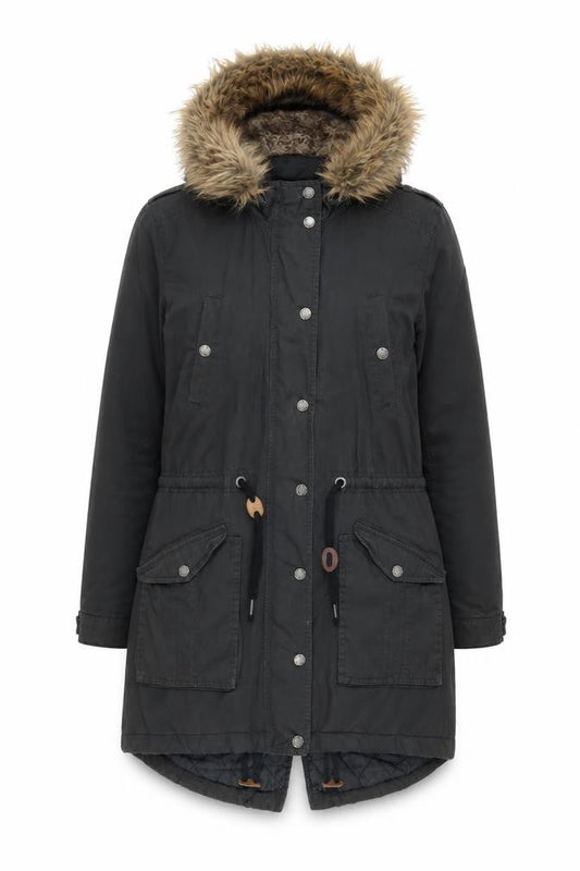 FatFace Women's Black Parka Coat Size 10