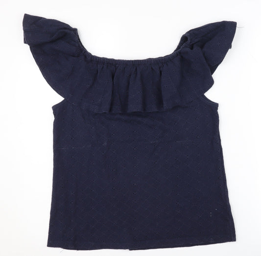 Mai Face Women's Blue Off-Shoulder Camisole Blouse