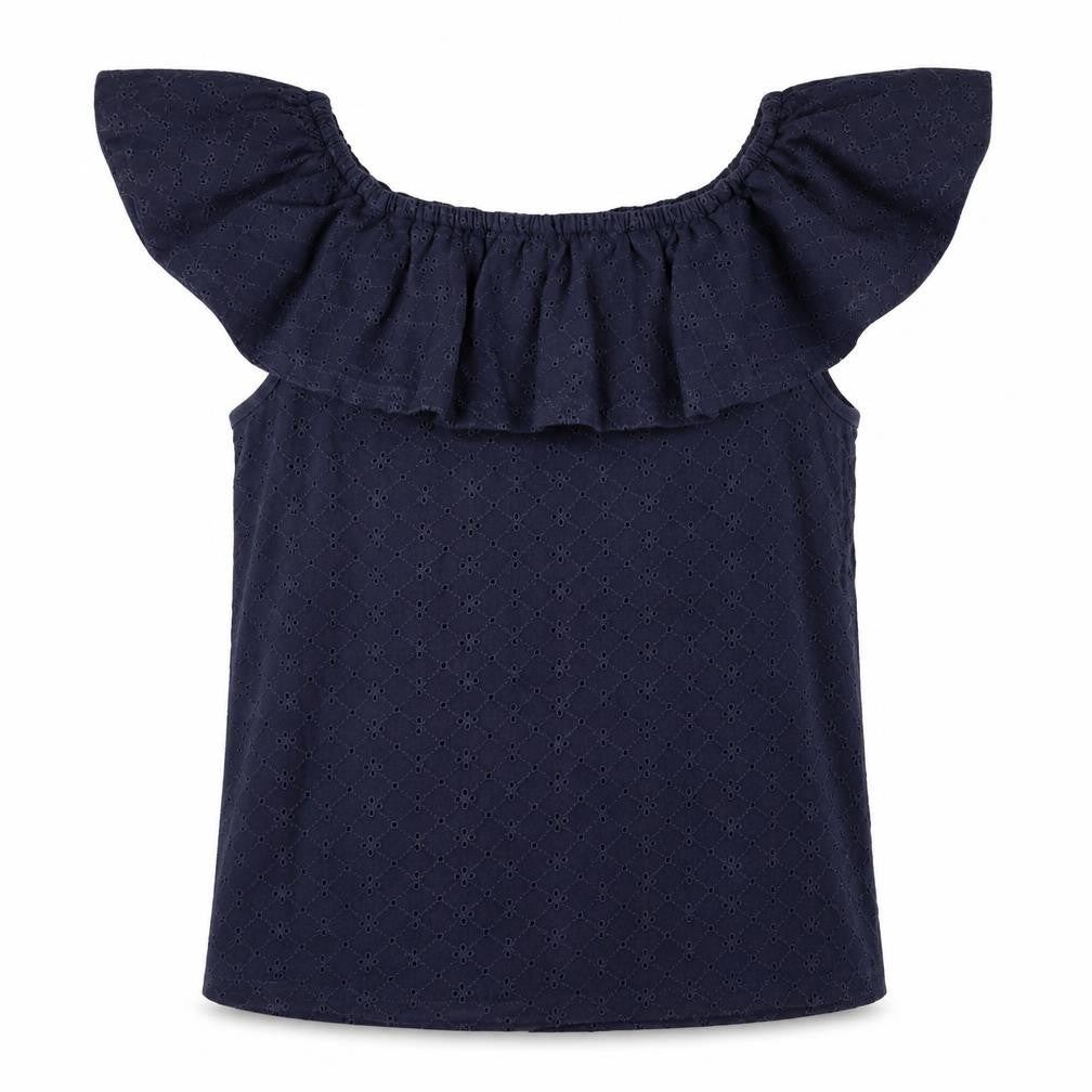 Mai Face Women's Blue Off-Shoulder Camisole Blouse