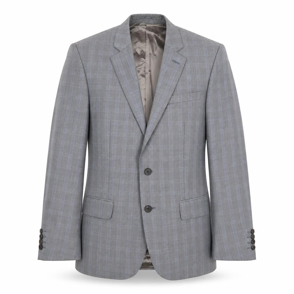 Jaeger Men's Grey Check Blazer, Size 38R, Formal Jacket