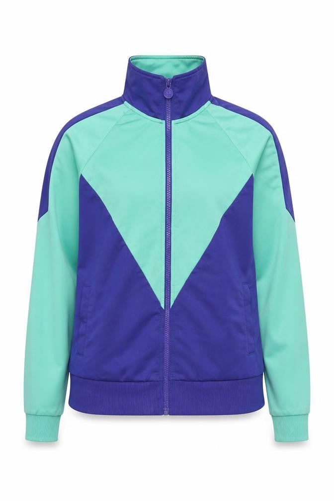 Puma Women's Blue Colourblock Track Jacket UK 16