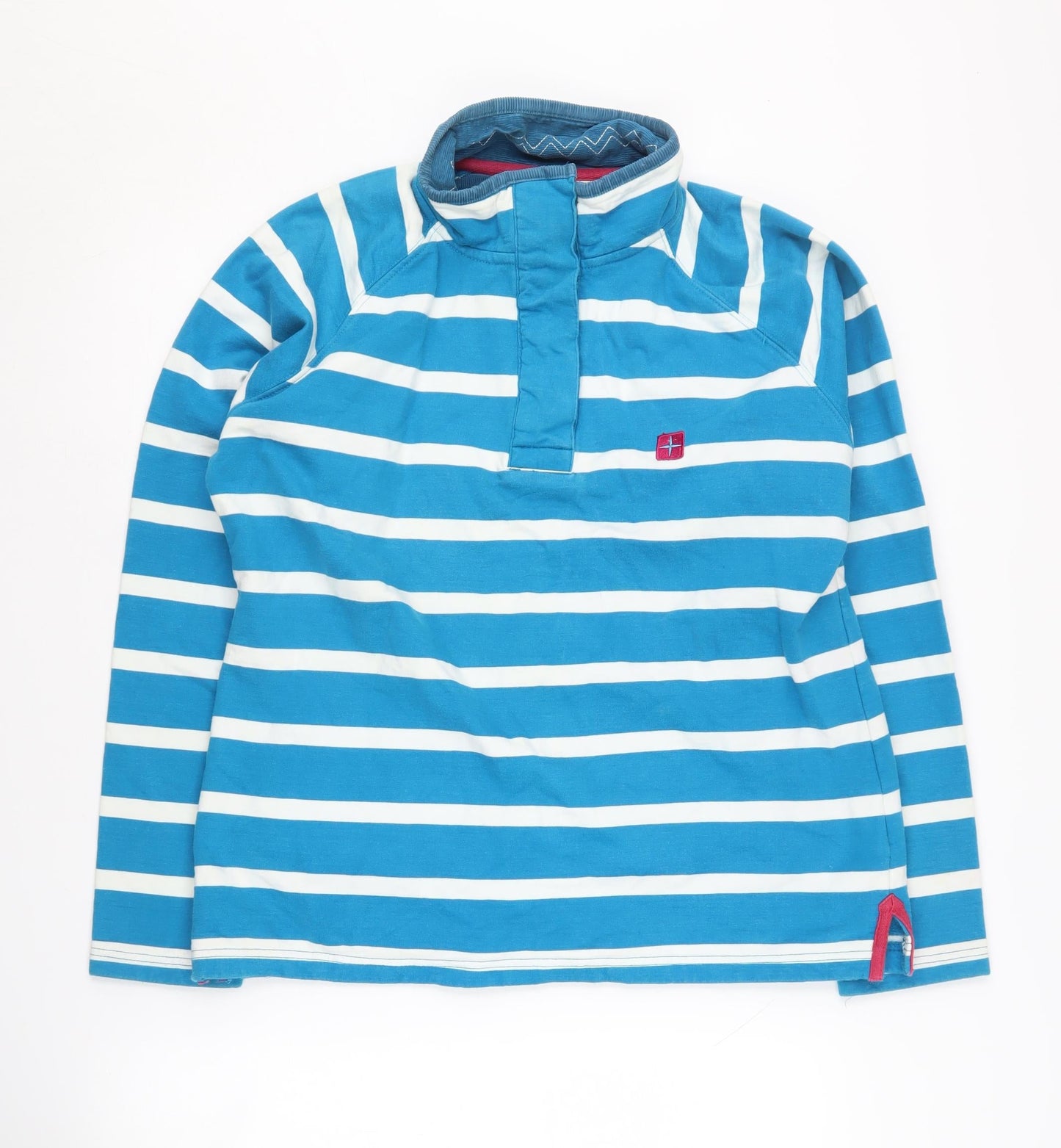 Mountain Warehouse Women's Blue Henley Striped Sweatshirt