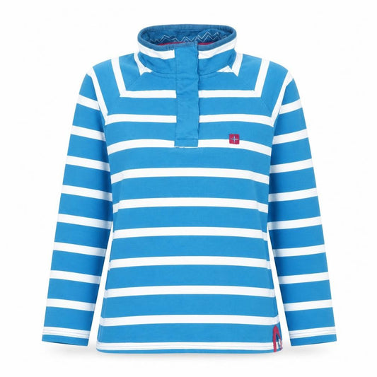 Mountain Warehouse Women's Blue Henley Striped Sweatshirt