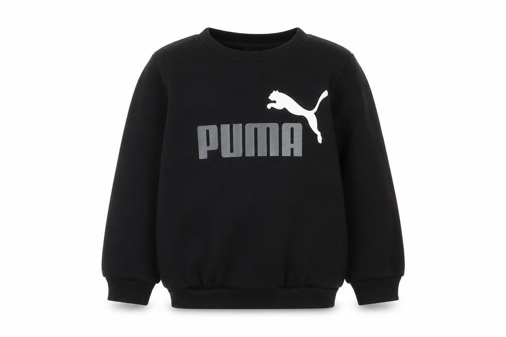 Puma Boys Black Crew Neck Logo Pullover Sweatshirt, 2 Years
