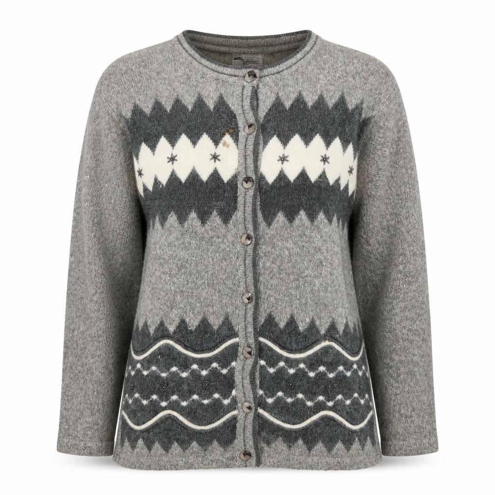 Casamia Women's Grey Argyle Cardigan One Size