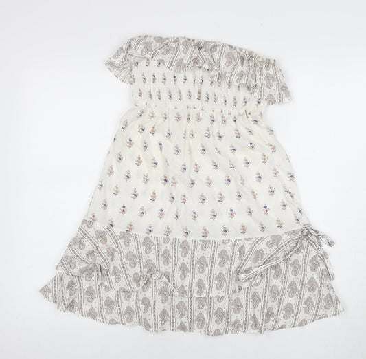 Next Girls White Floral A-Line Dress, Size 10