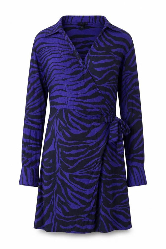 Front view of River Island Wrap Dress - Multicoloured, size 14, Animal Print