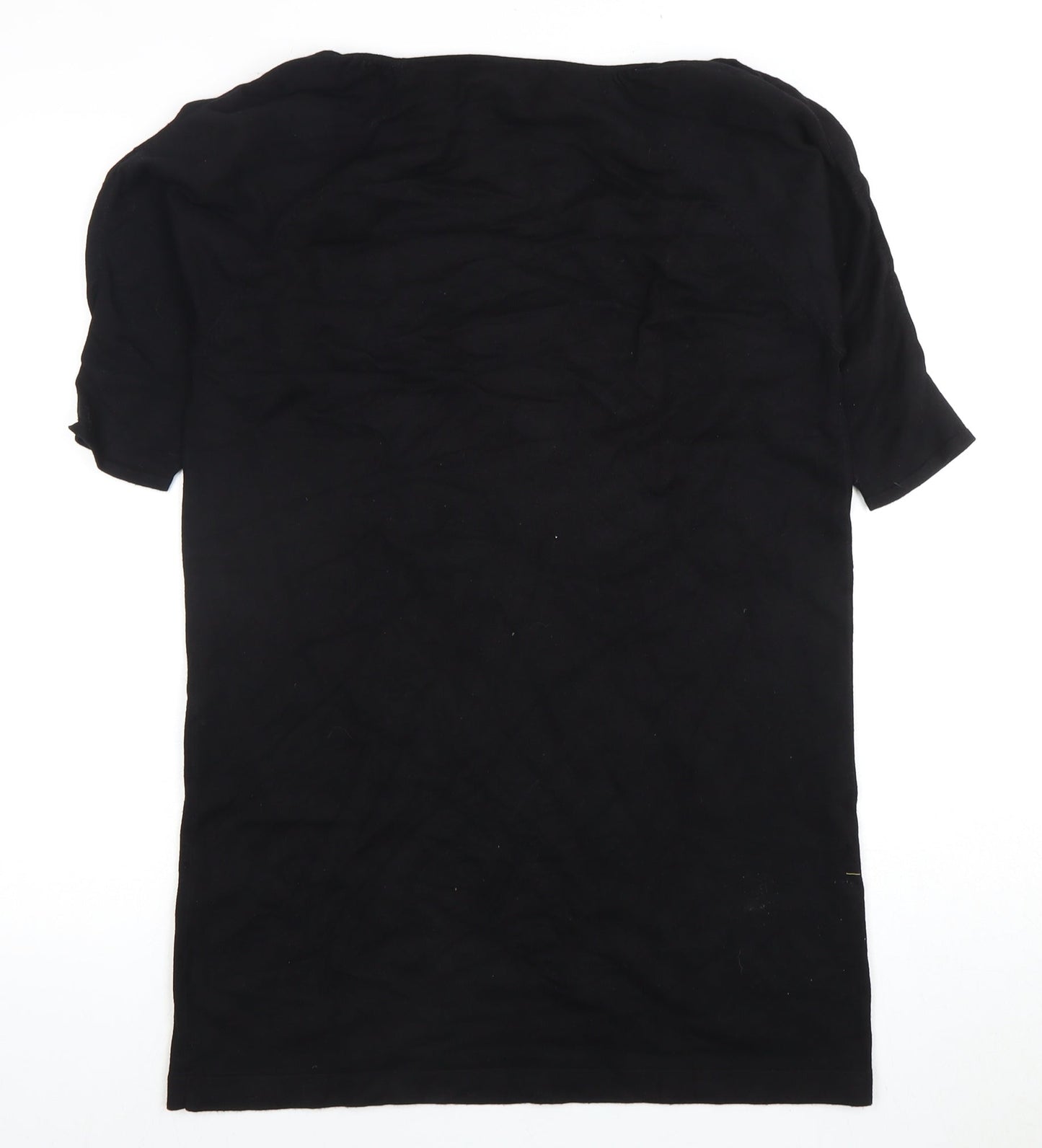 Zara Women's Black T-Shirt Size 6 Short Sleeve Casual