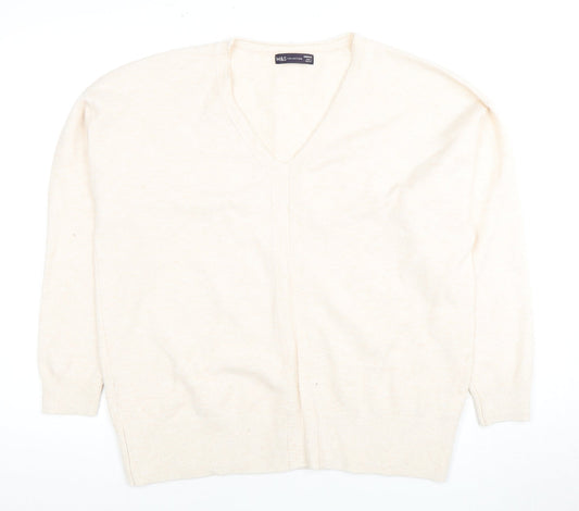 Marks and Spencer Women's Beige Cardigan M V-Neck
