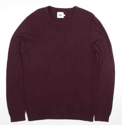 Additional front view of Kin Men's Purple M jumper, Cotton