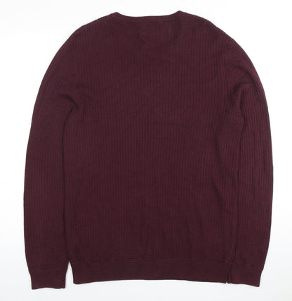 Back view of Kin Men's Purple M jumper, Cotton
